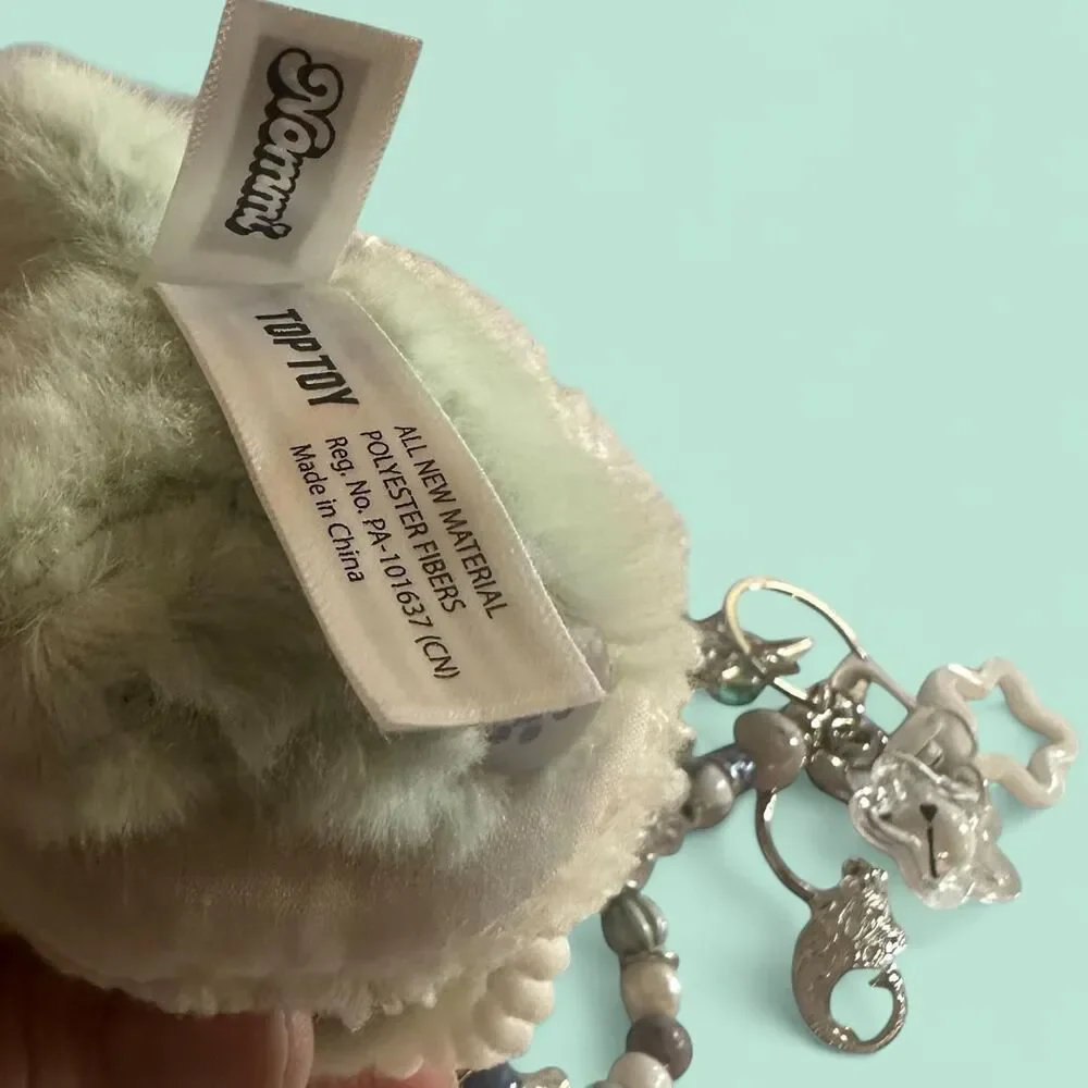NOMMI Fairytale Town Fluffy Little Lamb Plush Bag Charm Keychain Set - OOAK